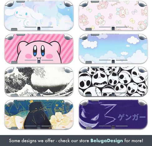 BelugaDesign Rose Switch Skin | Pastel Sticker Wrap Vinyl Decal | Flower Valentine Cute Compatible with Nintendo Switch (Switch Lite, Black) in Kuwait