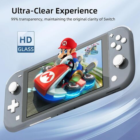 2-Pack Gray Border Tempered Glass Screen Protector for Switch Lite Model 2019 [5.5 Inch]，HD Clear, Anti Scratch, Anti-Fingerprint, Shatterproof，Bubble Free, 9H Hardness, Ultra Thin in Kuwait
