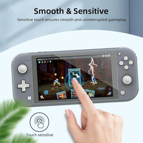 2-Pack Gray Border Tempered Glass Screen Protector for Switch Lite Model 2019 [5.5 Inch]，HD Clear, Anti Scratch, Anti-Fingerprint, Shatterproof，Bubble Free, 9H Hardness, Ultra Thin in Kuwait