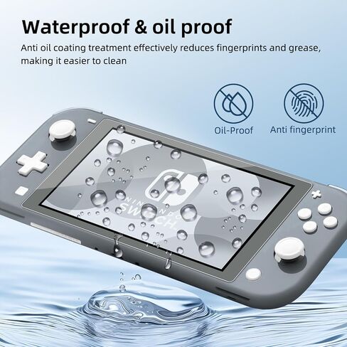 2-Pack Gray Border Tempered Glass Screen Protector for Switch Lite Model 2019 [5.5 Inch]，HD Clear, Anti Scratch, Anti-Fingerprint, Shatterproof，Bubble Free, 9H Hardness, Ultra Thin in Kuwait