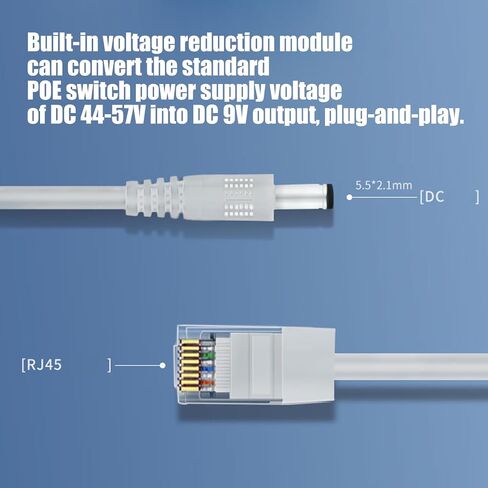 48V to 9V POE Splitter Adapter for Networking Cameras 10 / 100Mbps in Kuwait