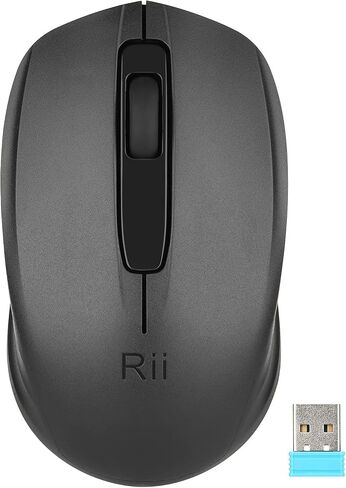 Rii Wireless Noiseless Mouse,2.4G Portable Computer Mice | For PC, Laptop, Windows,Office Included Wireless USB dongle (Silent(Black)-New) in Saudi Arabia