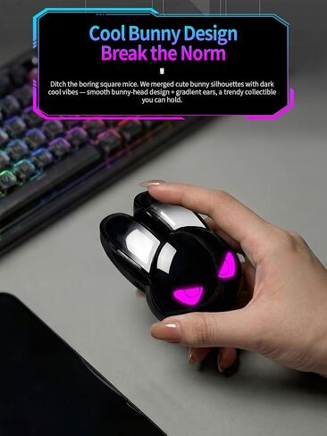 Wireless Gaming Mouse, RGB Light Eyes, Evil Bunny Design, 2.4G/BT in Kuwait