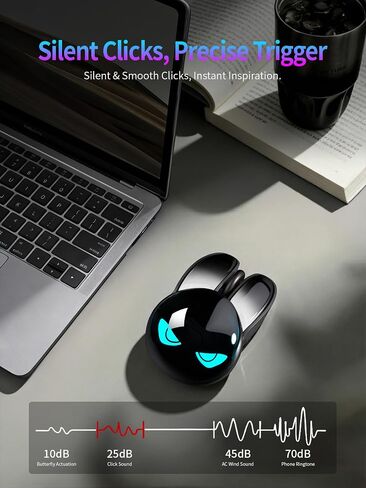 Wireless Gaming Mouse, RGB Light Eyes, Evil Bunny Design, 2.4G/BT in Kuwait
