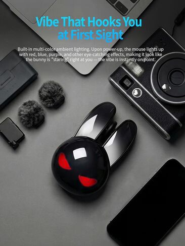 Wireless Gaming Mouse, RGB Light Eyes, Evil Bunny Design, 2.4G/BT in Kuwait