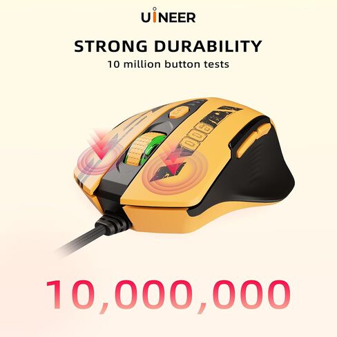 Uineer Wired Gaming Mouse, USB-A Mouse with 6 Programmable Buttons in Kuwait