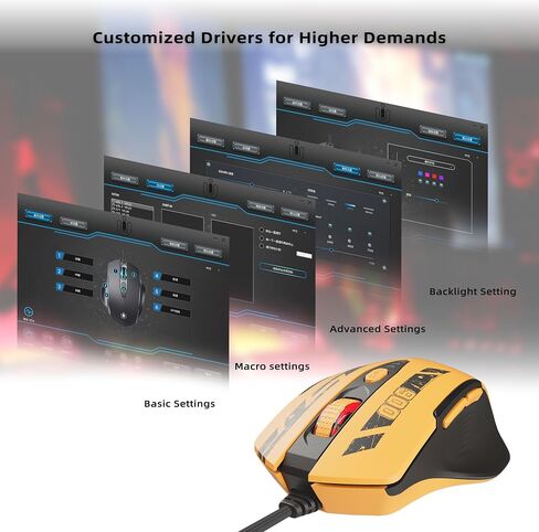 Uineer Wired Gaming Mouse, USB-A Mouse with 6 Programmable Buttons in Kuwait