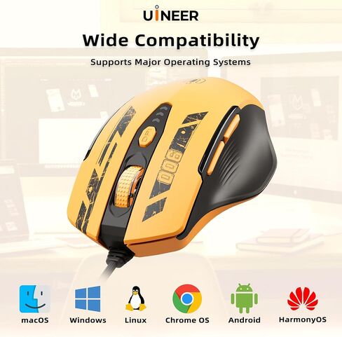 Uineer Wired Gaming Mouse, USB-A Mouse with 6 Programmable Buttons in Kuwait