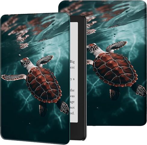 Slim Case for Kindle Paperwhite 12th Gen 2024 Released (7") & Kindle Colorsoft Signature Edition PU Leather Lightweight Adjustable Stand Smart Shell Cover with Auto Wake/Sleep, Forest Ghosts in Saudi Arabia