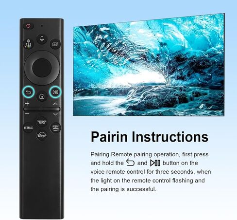 BN59-01385A Solar Frame TV Remote Replacement for Samsung Smart TV with Voice Bluetooth Rechargeable Solar Cell, Compatible with Samsung 2021-2024 Neo LED 4K Ultra HD TV, 4 Shortcut Buttons, Black in Saudi Arabia