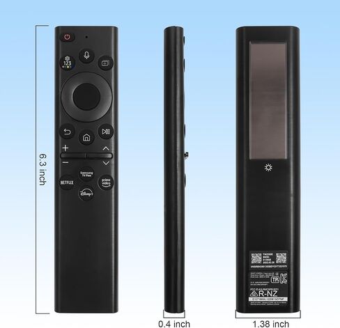 BN59-01385A Solar Frame TV Remote Replacement for Samsung Smart TV with Voice Bluetooth Rechargeable Solar Cell, Compatible with Samsung 2021-2024 Neo LED 4K Ultra HD TV, 4 Shortcut Buttons, Black in Saudi Arabia