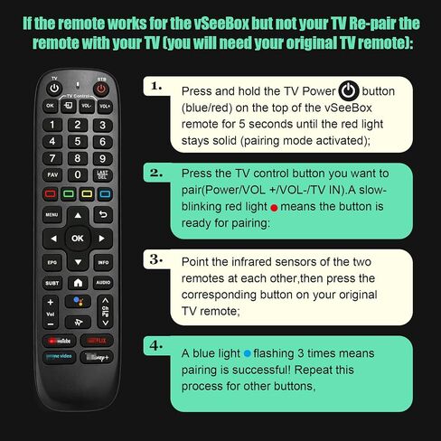 Backlight V6 Plus Voice Remote Control Compatible with Vseebox V6plus Remote and vSeebox V5/V3 Pro/V3 Plus Model in Kuwait