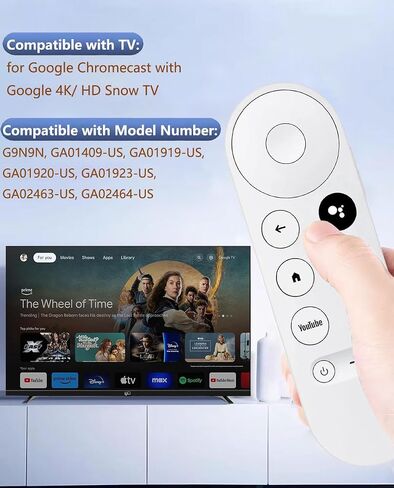 Upgrade Voice Remote for Google Chromecast 4k Snow TV, G9N9N Replacement Remote Control for Google TV, GA01920-US, GA01409-US, GA01923-US, GA01919-US in Kuwait