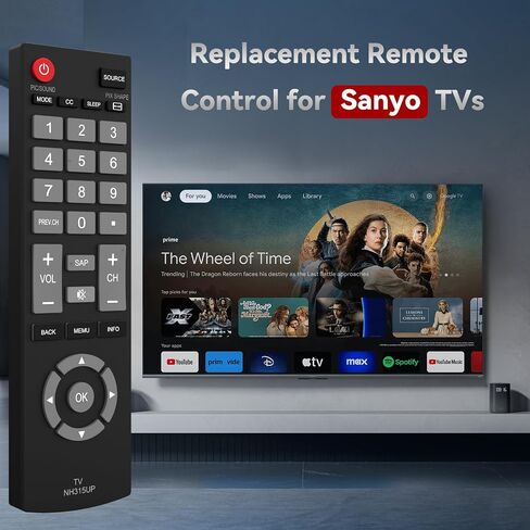 Replacement Sanyo TV Remote Control NH315UP/NH315UD for Sanyo LED LCD LCD HDTV Smart TV, No Setup Needed in Kuwait