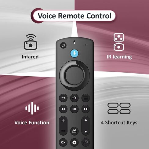 Replacement Voice Remote for All FireSeries, Stick 4K (1st/2nd Gen/Max/Plus),TV Stick (2nd/3rd Gen/Lite/HD),TV Cube (1st/2nd/3rd Gen), for Insignia Smart TVs in Kuwait