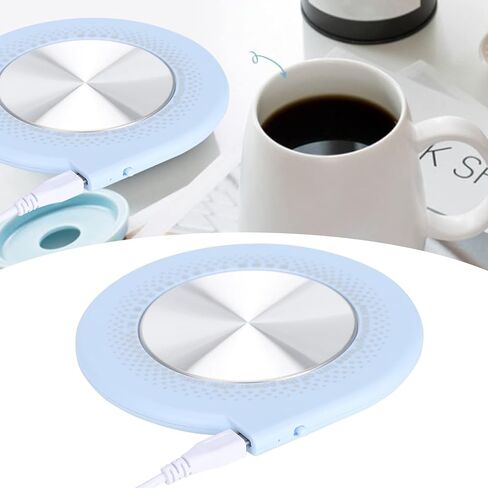Multifunctional USB Coaster, Safe Heating, 55℃, Support with Power Bank for On the Go (Blue) in Kuwait