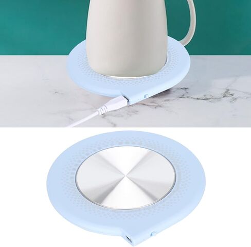 Multifunctional USB Coaster, Safe Heating, 55℃, Support with Power Bank for On the Go (Blue) in Kuwait