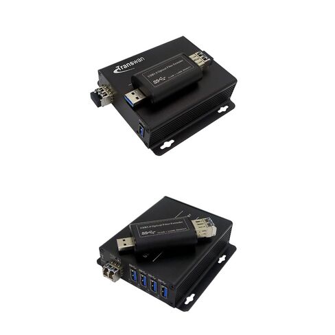 USB 3.0/2.0/1.1 Fiber Optic Extender Over Max 100 Meters (330 Feet) Multi-Mode Fiber (OM3/OM4/OM5), Backward Compatible with USB 2.0/1.1, Plug & Play (BY-USB-327MF (4 Ports)) in Kuwait