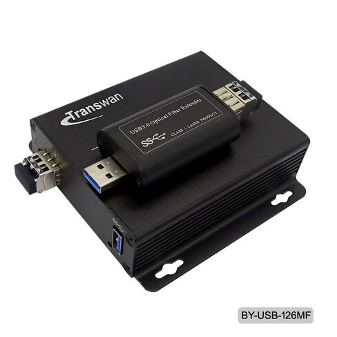 USB 3.0/2.0/1.1 Fiber Optic Extender Over Max 100 Meters (330 Feet) Multi-Mode Fiber (OM3/OM4/OM5), Backward Compatible with USB 2.0/1.1, Plug & Play (BY-USB-327MF (4 Ports)) in Kuwait