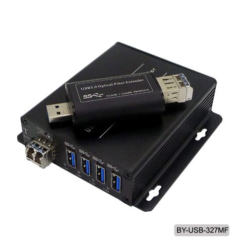 USB 3.0/2.0/1.1 Fiber Optic Extender Over Max 100 Meters (330 Feet) Multi-Mode Fiber (OM3/OM4/OM5), Backward Compatible with USB 2.0/1.1, Plug & Play (BY-USB-327MF (4 Ports)) in Kuwait