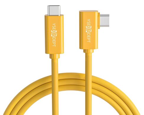 Fiber Optic USB C Tethering Cable 25FT, 10Gbps Right Angle Tether Cable with PD 60W & German SiliconLine Chip, Zero Latency & Zero Data Loss, High-Visibility for VR/Camera/Computer/Sony/Nikon/Canon in Saudi Arabia