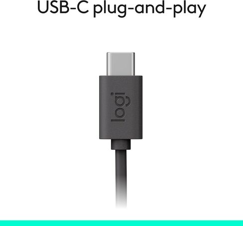 Logitech H391 Wired Headset for PC/Laptop, Stereo Headphones with Noise Canceling Microphone, USB-C, in-Line Controls, Works with Chromebook - Graphite (Pack of 12) in Saudi Arabia