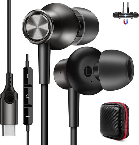 COOYA USB C Headphones for iPhone 17 16 Pro Max iPad Wired Earbuds Gunmetal in Saudi Arabia