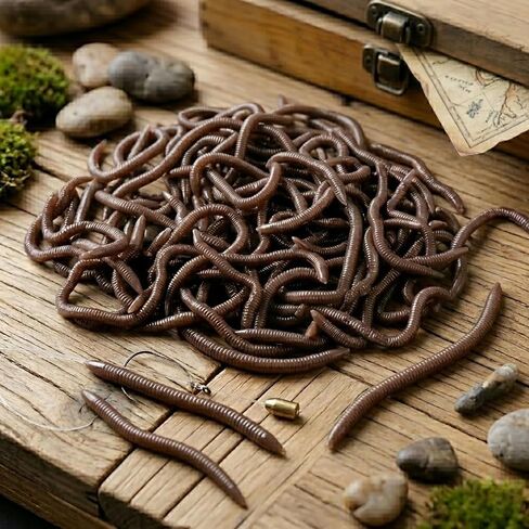 Realistic Earthworm Soft Plastic Fishing Lures 30Pcs/90Pcs Lifelike Grub Worm Artificial Bait for Bass Trout in Saudi Arabia