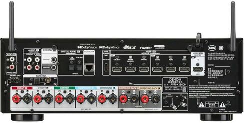 Denon AVR-X1800H 7.2 Channel 8K Home Theater Receiver with Dolby Atmos, HEOS Built-in, and Audyssey Room Correction (Factory Certified Refurbished) in Saudi Arabia