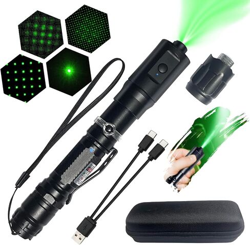 Green Laser Pointer, Rechargeable with 5-Mode Auto-Rotating Head in Kuwait