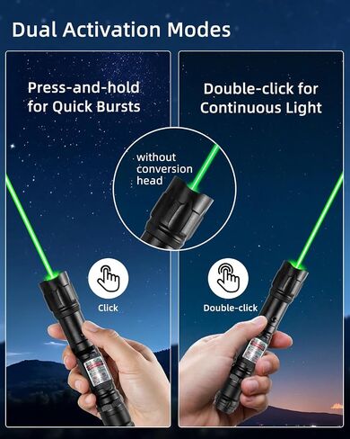 Green Laser Pointer, Rechargeable with 5-Mode Auto-Rotating Head in Kuwait