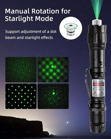 Green Laser Pointer, Rechargeable with 5-Mode Auto-Rotating Head in Kuwait
