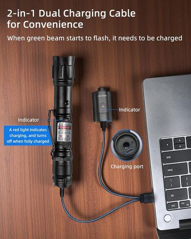 Green Laser Pointer, Rechargeable with 5-Mode Auto-Rotating Head in Kuwait