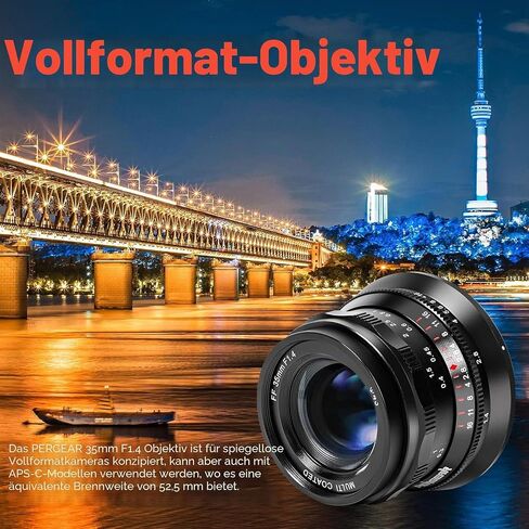 PERGEAR 35mm F1.4 Full-Frame Manual Focus Lens for Sony E-Mount Cameras in Kuwait