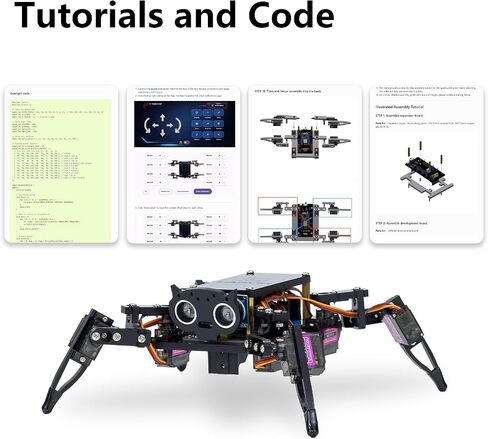 LAFVIN Spider Robot Kit for ESP8266, Quadruped Spider Robot with APP & Infrared Remote Control, Open Source Code STEM Programming Robot for Arduino in Kuwait