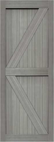 S&Z TOPHAND® 30in x 84in MDF Light Gray Barn Door,Solid Slab Covered with Water-Proof PVC Surface, Simple Assembly is Required in Kuwait