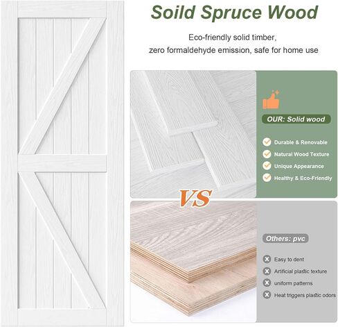 Fredbeck White Barn Doors Double 42x84 Wood Interior Doors in Kuwait