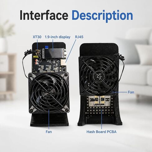 Vynel Bitcoin Miner NerdQaxeplus, 6TH/s BM1370 *4 ASIC Chips, Home Use BTC Miner, Open Source Solo Crypto Mining Machine, 2.4G WiFi & RJ45 Ethernet, Dual-Fan Plug-and-Play in Kuwait