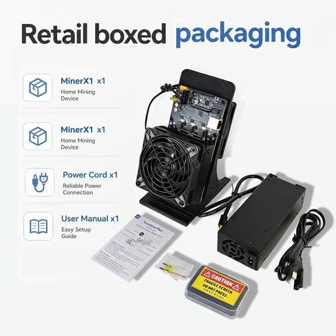 Vynel Bitcoin Miner NerdQaxeplus, 6TH/s BM1370 *4 ASIC Chips, Home Use BTC Miner, Open Source Solo Crypto Mining Machine, 2.4G WiFi & RJ45 Ethernet, Dual-Fan Plug-and-Play in Kuwait