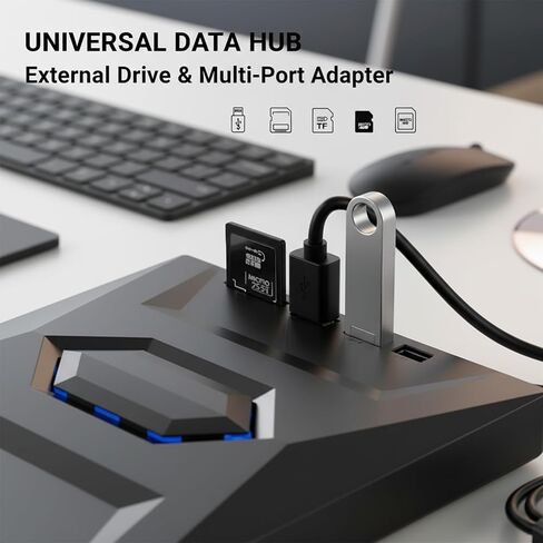 External Blu-ray Drive,5-in-1 USB-C (5Gbps) Portable CD/DVD Burner for Laptop, Rewriter with SD/TF Card Slots and 2 USB Hubs, Blu-ray Player Compatible with Windows 11/10/Mac/Linux Desktop PC (3 sets) in Kuwait