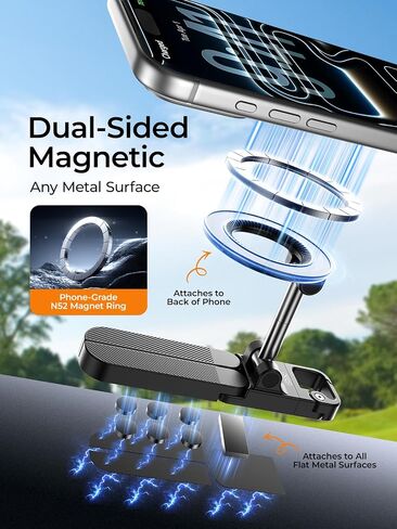 Magnetic Golf Cart Phone Holder,360° Rotating Phone Stand for Phone in Kuwait