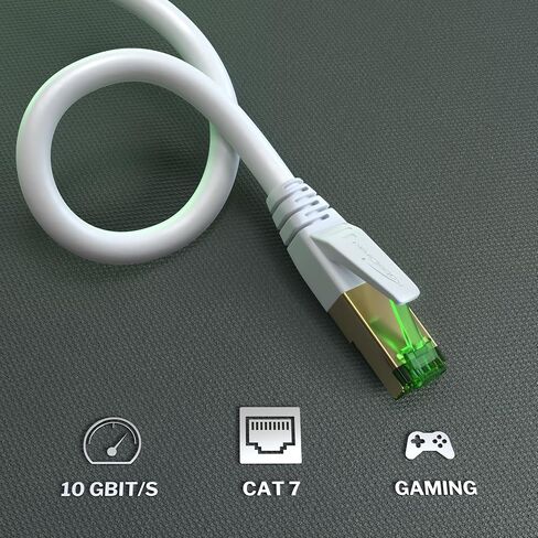 KabelDirekt – Cat 7 Ethernet Cable 10Gbps – 25ft, White in Kuwait