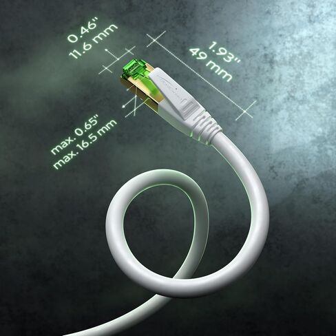 KabelDirekt – Cat 7 Ethernet Cable 10Gbps – 25ft, White in Kuwait