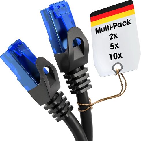 KabelDirekt – Network Cable 10Gbps – 2x5ft, Black in Kuwait