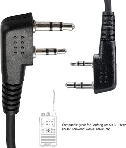 Compatible with Baofeng UV-5R BF-F8HP UV-82 Radios Earpiece Kenwood 2 Pin Two Way Radio Headset Walkie Walkie Surveillance Kit Police Headphone (1 Pack) in Kuwait