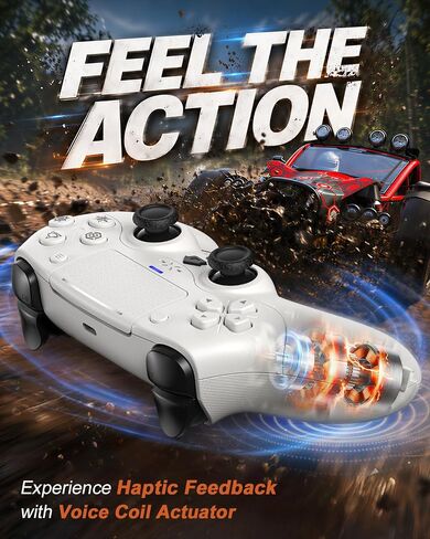 Gamrombo Haptic Feedback Controller for PS5, Wireless Controller, Built-in Microphone with One-Click Mute Function, with Dynamic Response Trigger in Kuwait