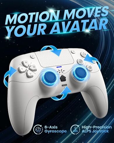 Gamrombo Haptic Feedback Controller for PS5, Wireless Controller, Built-in Microphone with One-Click Mute Function, with Dynamic Response Trigger in Kuwait