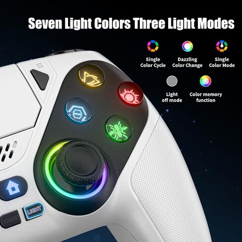 Gamrombo for PS5 Controller, Wireless Controller for PlayStation 5, PS5 Slim/Pro & PC with 9 Colors RGB Light, Dual Vibration, Turbo, Macro, 3.5mm Audio Jack & Speaker in Kuwait