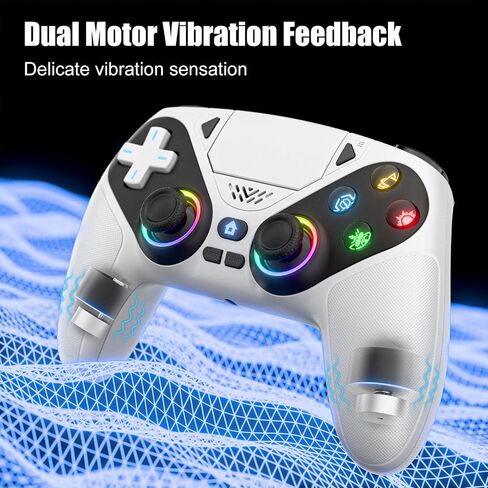 Gamrombo for PS5 Controller, Wireless Controller for PlayStation 5, PS5 Slim/Pro & PC with 9 Colors RGB Light, Dual Vibration, Turbo, Macro, 3.5mm Audio Jack & Speaker in Kuwait