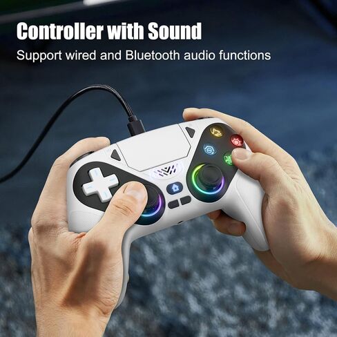 Gamrombo for PS5 Controller, Wireless Controller for PlayStation 5, PS5 Slim/Pro & PC with 9 Colors RGB Light, Dual Vibration, Turbo, Macro, 3.5mm Audio Jack & Speaker in Kuwait